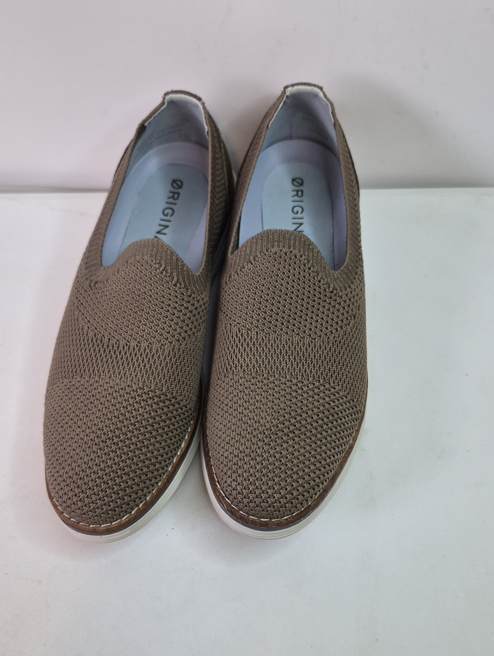 Cole Haan Women's Knit Slip-On Loafers in Taupe Size 7